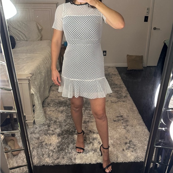 ASOS | White Mesh Net Overlay Dress - Picture 2 of 13